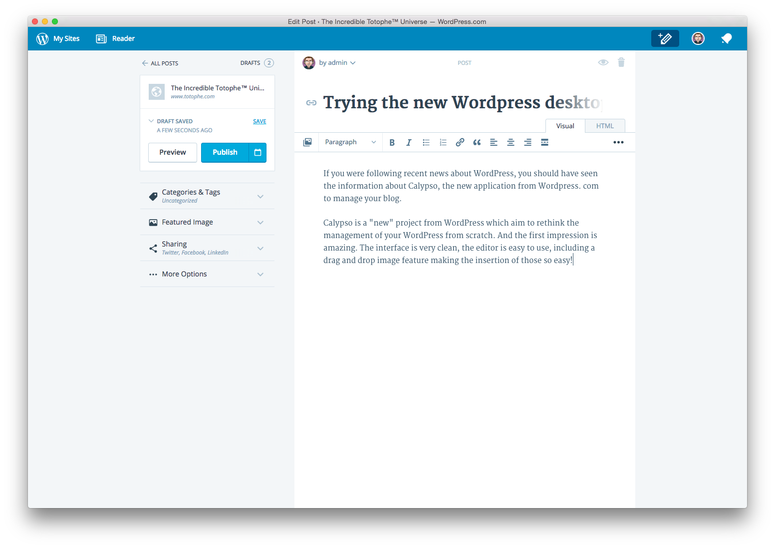 Inserting a picture from the Desktop Editor